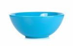 Blue Bowl Isolated On The White Background Stock Photo