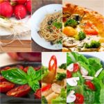 Healthy Vegetarian Vegan Food Collage Stock Photo