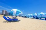 Busan, South Korea - June 1: Haeundae Beach One Of The Popular Beaches Of Busan On June 1, 2015 In Busan, South Korea Stock Photo