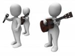 Singer And Guitar Players Shows Stage Band Concerts Or Performin Stock Photo