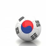 South Korea Soccer Ball Isolated White Background Stock Photo