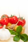 Italian Basic Pasta Ingredients Stock Photo