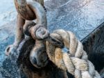 Close-up Thames Barge Mooring Device Stock Photo