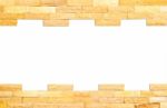 Crashed Brick Wall Texture On White Background Stock Photo