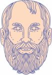 Plato Greek Philosopher Head Mono Line Stock Photo