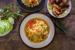 Green Papaya Salad Stock Photo