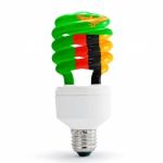 Flag Of Zambia On Bulb Stock Photo