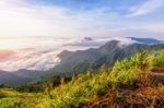 Sunrise On The Clouds In Thailand Stock Photo