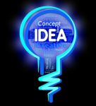 Idea Lightbulb Represents Think Choices And Inventions Stock Photo