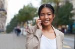 Woman With Cellphone Stock Photo