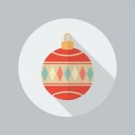 Christmas Ball Flat Icon Stock Photo