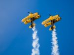 The Trig Aerobatic Team Flying Over Biggin Hill Airport Stock Photo