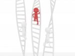 3D People Climbing On Ladder Stock Photo