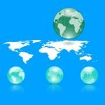 Globes Of  Earth And Lanmass Stock Photo