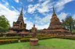 Unesco World Heritage Site Wat Sa Si In Sukhothai Stock Photo