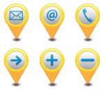 GPS Icons On White Background Stock Photo