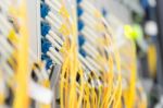 Fiber Optic With Servers In A Technology Data Center Stock Photo