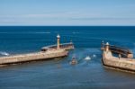 Whitby, North Yorkshire/uk - August 22 : Exit From Whitby Harbou Stock Photo