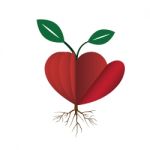 Heart Love Young Plant Flat Icon  Illustration Stock Photo