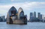 View Of The Thames Barrier Stock Photo