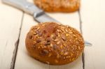 Organic Bread Over Rustic Table Stock Photo