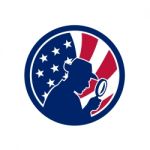 American Private Investigator Usa Flag Icon Stock Photo