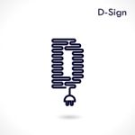 Creative D- Letter Icon Abstract Logo Design  Template Stock Photo