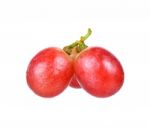 Red Grape Isolated On The White Background Stock Photo