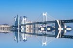 Gwangan Bridge And Haeundae In Busan,korea Stock Photo