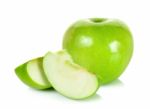 Green Apple Isolated On The White Background Stock Photo