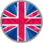 Union Jack Uk Gb Flag Circle Low Polygon Stock Photo