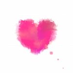 Watercolor Drawing Heart Stock Photo