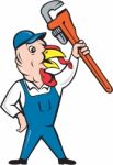 Turkey Plumber Monkey Wrench Cartoon Stock Photo