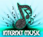 Internet Music Means World Wide Web And Acoustic Stock Photo