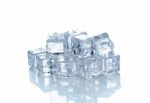 Ice Cubes Isolated On The White Background Stock Photo