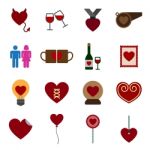 Valentine Icon Set  Illustration Stock Photo