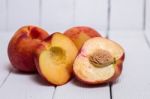 Peaches (prunus Persica Subs Nectarina) Stock Photo