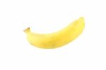 Single Banana Curve On White Background Stock Photo