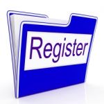 File Register Indicates Sign Up And Membership Stock Photo