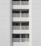 Closeup White Balcony Modern Building Stock Photo