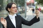 Smiling Woman Capturing A Self Shot Stock Photo