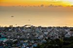 View Hua Hin City At Sunrise Stock Photo