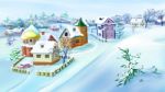 Eastern  Europe Traditional Village In Snowy Winter Stock Photo