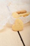 Heart Shaped Shortbread Valentine Cookies Stock Photo