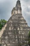 Tikal Temple I, Temple Of The Great Jaguar In The Main Plaza Of Stock Photo