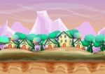 Cartoon  Landscape With Separated Layers For Game And Animation Stock Photo