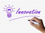 Innovation And Lightbulb Show Ideas Creativity And Imagination Stock Photo