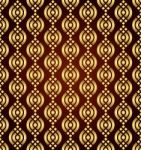 Gold Abstract Lotus Pattern On Dark Brown Background Stock Photo