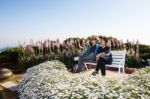 The Lover At Methanidonnoppha Stupa In Inthanon National Park Stock Photo