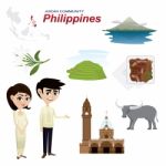 Cartoon Infographic Of Philippines Asean Community Stock Photo